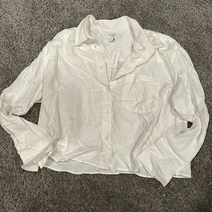 Banana Republic Crisp White Linen Shirt